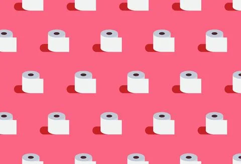 Roll of toilet paper seamless pattern and healthy paper roll concept. Illustration