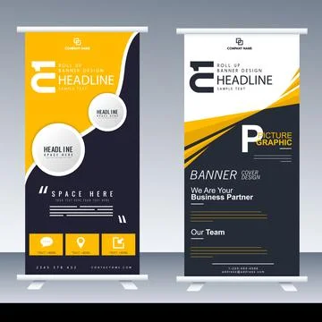 Roll up Vector abstract design banner web template. Set of Design Banner Web  Stock Illustration