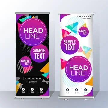 Roll up Vector abstract design banner web template. Set of Design Banner Web  스톡 일러스트