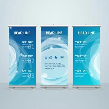 Roll up Vector abstract design banner web template. Set of Design Banner Web  Stock Illustration