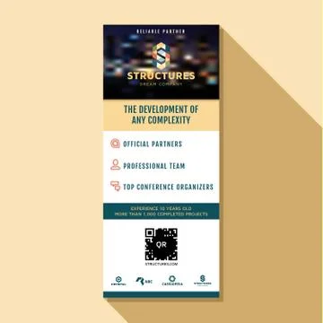 Roll Up vector design business stand, banner stand poster illustration Stock Illustration