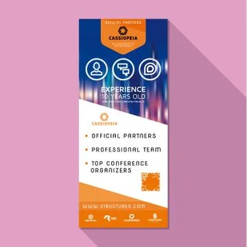 Roll Up vector design business stand, banner stand poster illustration Stock Illustration