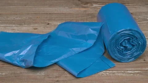 Roll of Versatile Blue Plastic Sheeting Suitable for a Variety of Uses and Stock Footage 291287178