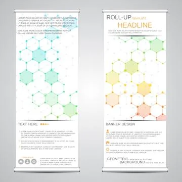 Roll up, vertical banner for presentation and publication. Abstract background Stock Illustration