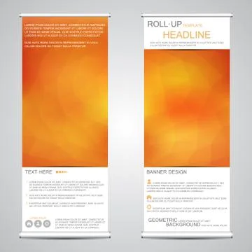 Roll up, vertical banner for presentation and publication. Abstract background Stock Illustration
