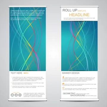 Roll up, vertical banner for presentation and publication. Abstract background Stock Illustration