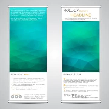 Roll up, vertical banner for presentation and publication. Abstract background Stock Illustration