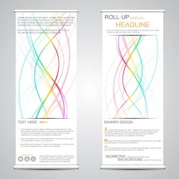 Roll up, vertical banner for presentation and publication. Abstract background Stock Illustration