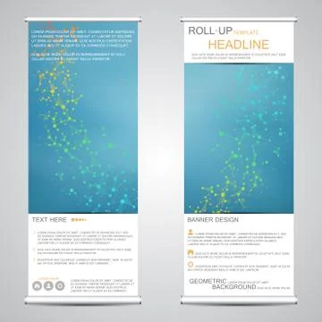 Roll up, vertical banner for presentation and publication. Abstract background Stock Illustration