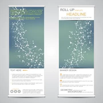 Roll up, vertical banner for presentation and publication. Abstract background Stock Illustration