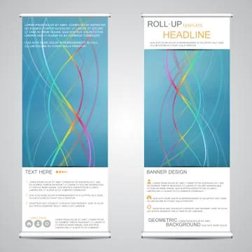 Roll up, vertical banner for presentation and publication. Abstract background Stock Illustration