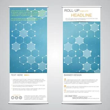 Roll up, vertical banner for presentation and publication. Abstract background Stock Illustration