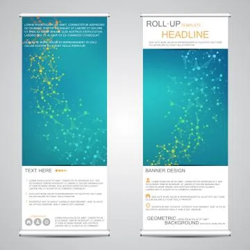 Roll up, vertical banner for presentation and publication. Abstract background Stock Illustration