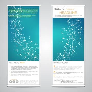 Roll up, vertical banner for presentation and publication. Abstract background Stock Illustration