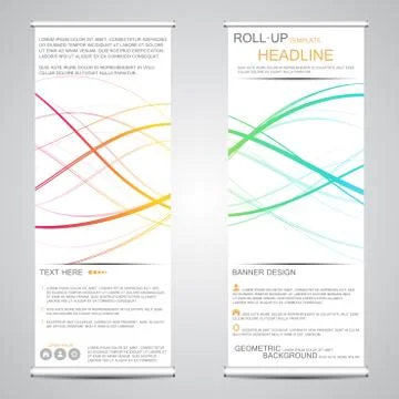 Roll up, vertical banner for presentation and publication. Abstract background Stock Illustration
