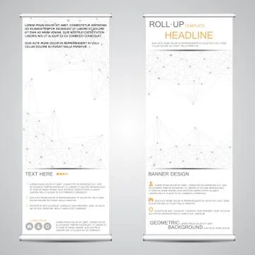 Roll up, vertical banner for presentation and publication. Abstract background Stock Illustration