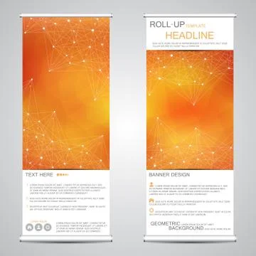 Roll up, vertical banner for presentation and publication. Abstract background Stock Illustration