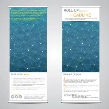 Roll up, vertical banner for presentation and publication. Abstract background Stock Illustration