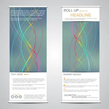 Roll up, vertical banner for presentation and publication. Abstract background Stock Illustration