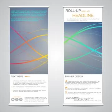 Roll up, vertical banner for presentation and publication. Abstract background Stock Illustration