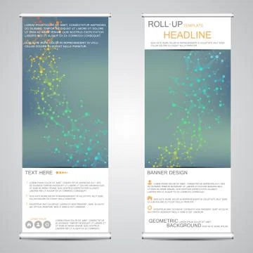 Roll up, vertical banner for presentation and publication. Abstract background Stock Illustration