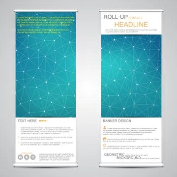 Roll up, vertical banner for presentation and publication. Abstract background Stock Illustration