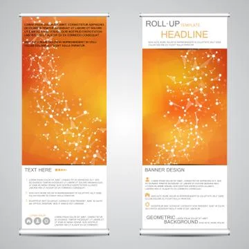 Roll up, vertical banner for presentation and publication. Abstract background Stock Illustration
