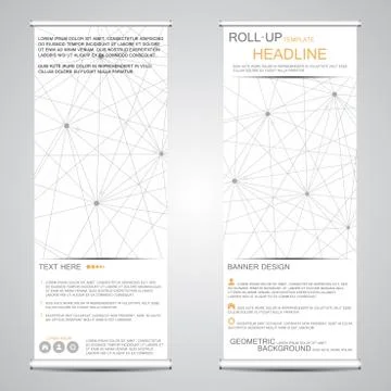 Roll up, vertical banner for presentation and publication. Abstract background Stock Illustration