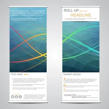 Roll up, vertical banner for presentation and publication. Abstract background Stock Illustration