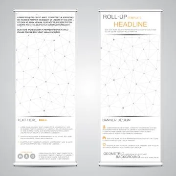 Roll up, vertical banner for presentation and publication. Abstract background Stock Illustration