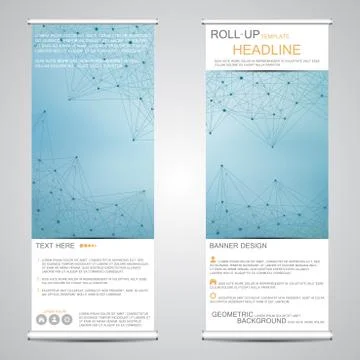 Roll up, vertical banner for presentation and publication. Abstract background Stock Illustration