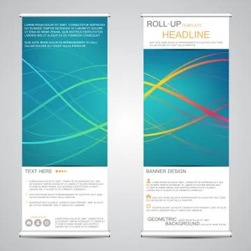 Roll up, vertical banner for presentation and publication. Abstract background Stock Illustration
