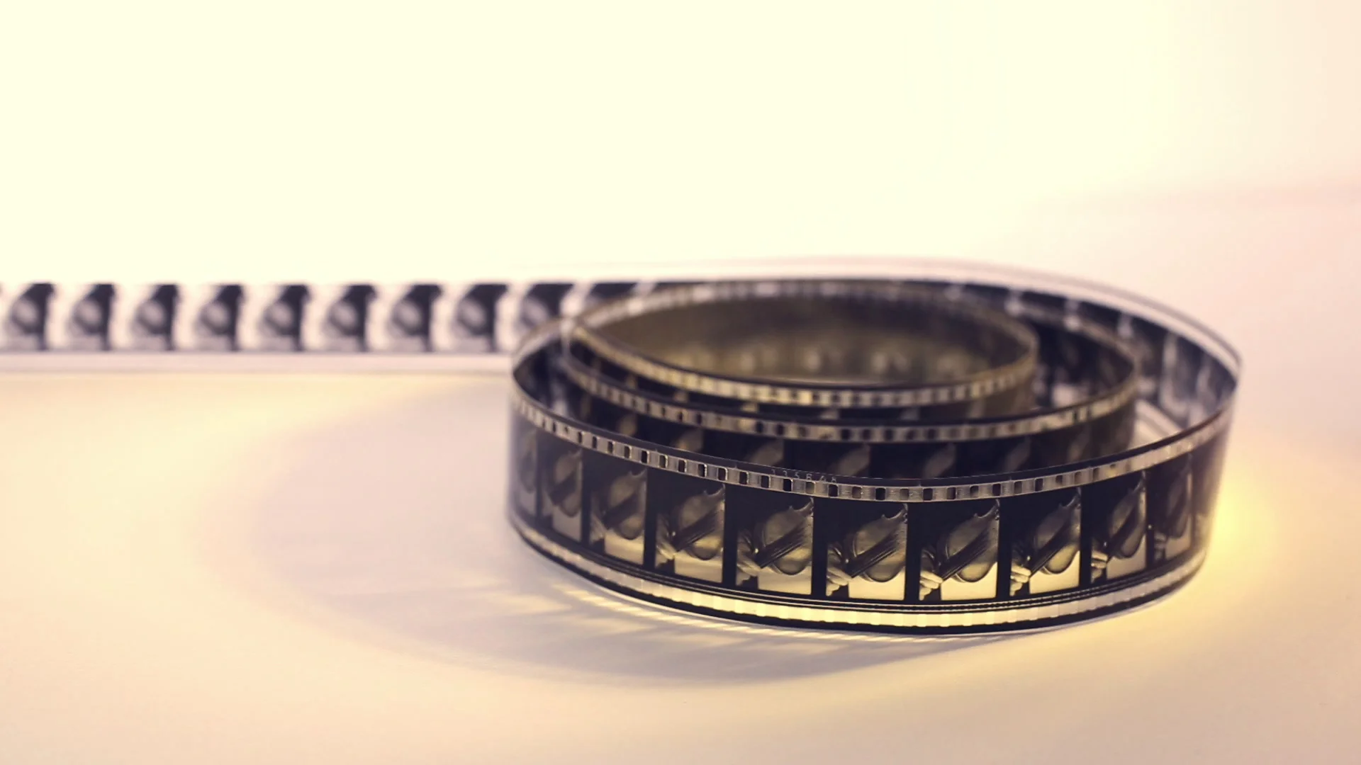 Roll of vintage film strip with long sha, Stock Video
