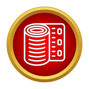 Roll of wallpaper icon on red background Ilustración de archivo
