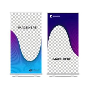 Roll up wave banner template Stock Illustration