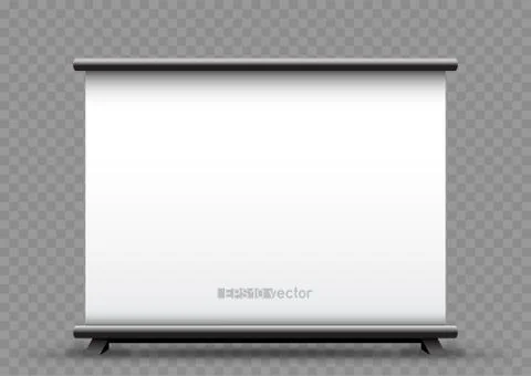 Roll up wide banner transparent background Stock Illustration