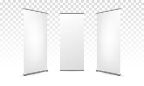 Roll up X banner vector white blank mockup Stock-Illustration