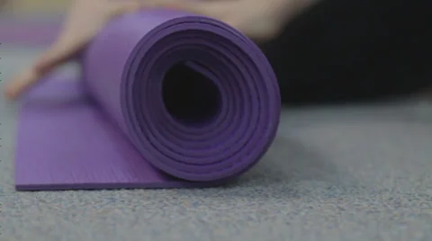 Roll up yoga mat Stock Footage 37624947