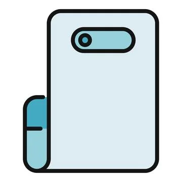 Rollable smartphone with flexible display technology icon Stock Illustration