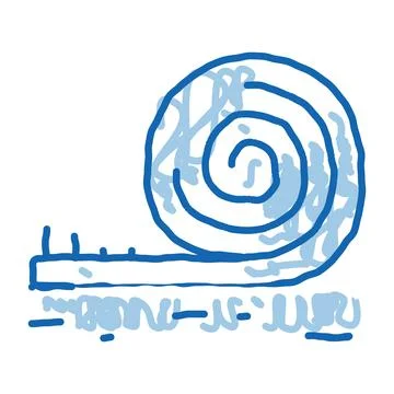 Rolled artificial turf doodle icon hand drawn illustration Stock Illustration