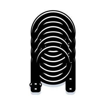 Rolled black leather belt loop accessory design Illustrazione stock