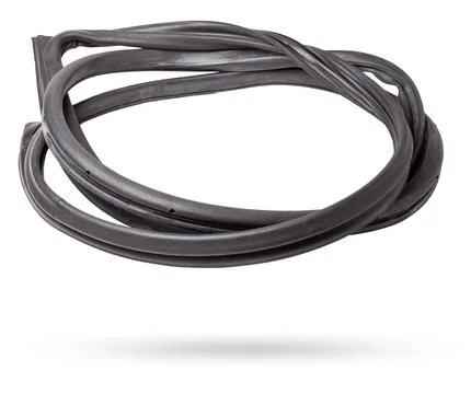 Rolled up black rubber sealant for elements of the car body, doors or trunk.. Stock Illustration