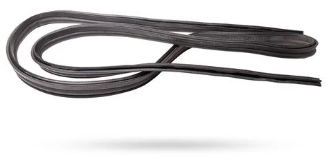 Rolled up black rubber sealant for elements of the car body, doors or trunk.. Stock Illustration