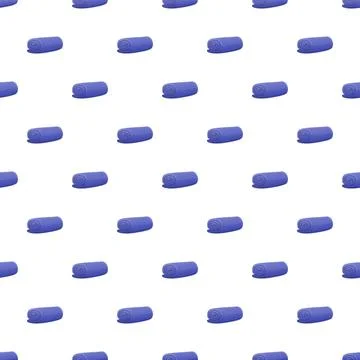 Rolled blue towel seamless pattern background Illustrazione stock