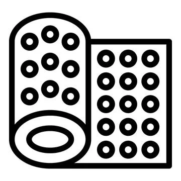 Rolled bubble wrap protecting fragile items during shipping Stock Illustration