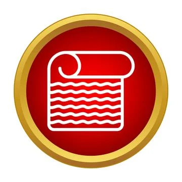 Rolled carpet icon on a red button 库存插图
