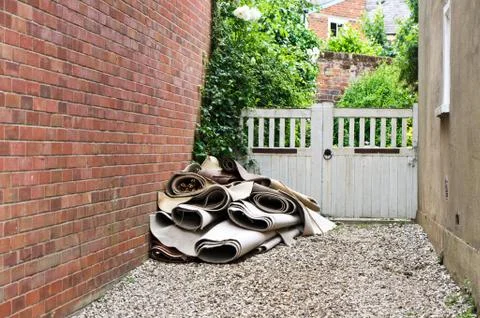 Rolled carpets Stock Photos