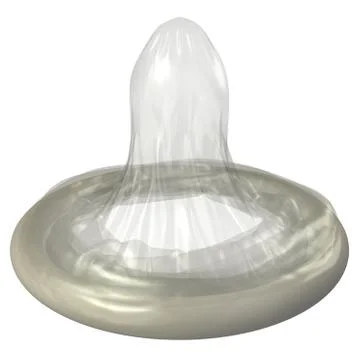 Rolled condom Isolated on white background Stock Illustration