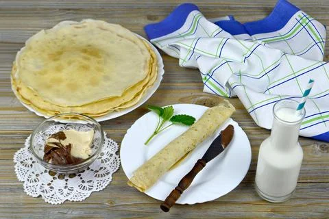 Rolled crepe Foto stock