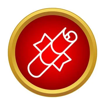 Rolled diploma scroll with ribbon graduation achievement icon 스톡 일러스트